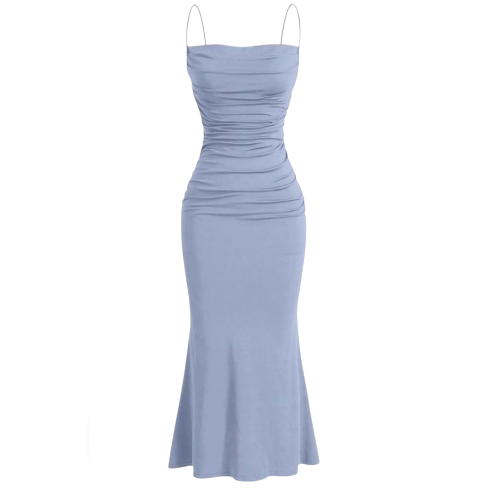 EYNMIN WOMEN'S BLUE SLEEVELESS FISHTAIL HEM SIZE SMALL NWT